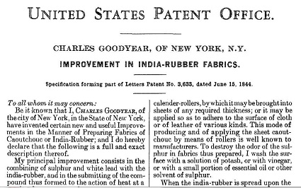 Charles Goodyear Patent Image Charles Goodyear Patent Image