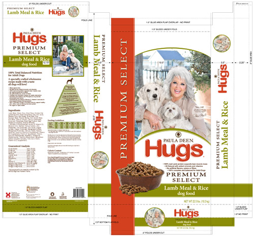 Packaging CAD Drawing for Davison Produced Product Invention Paula Deen&reg; Hugs&reg; Dog Food