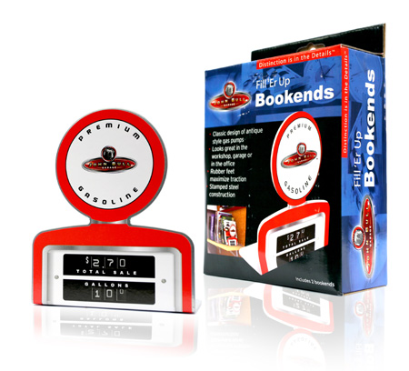 Davison Produced Product Invention: Fill ‘Er Up Bookends