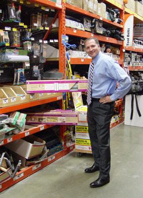George Davison with Davison produced product idea: Adjustable Overhead Storage System