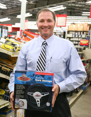 George Davison with Davison produced product idea: Steering Reel Cord Storage