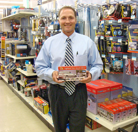 George Davison with Davison produced product idea: Lighted Euro Sport Mirror