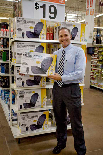 George Davison with Davison produced product idea: Relaxzen Seat Cushion Packaging