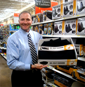 George Davison with Davison produced product idea: Gel Seat Cushion Packaging