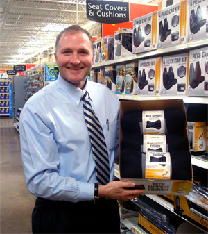 George Davison with Davison produced product idea: Neck Support Cushion Packaging