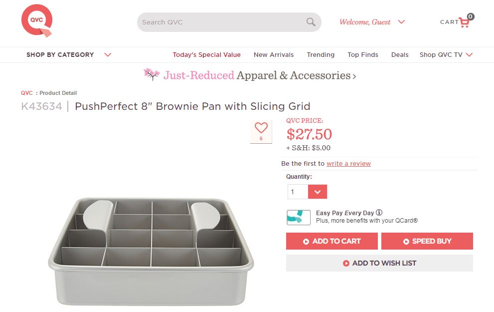 PushPerfect 8 Brownie Pan - QVC PushPerfect 8 Brownie Pan - QVC